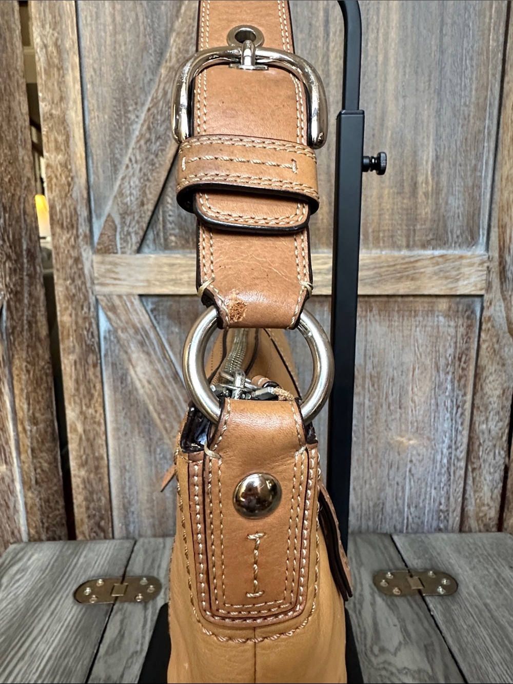 Coach F13100 Leather Hobo Shoulder Bag - Picture 4 of 16